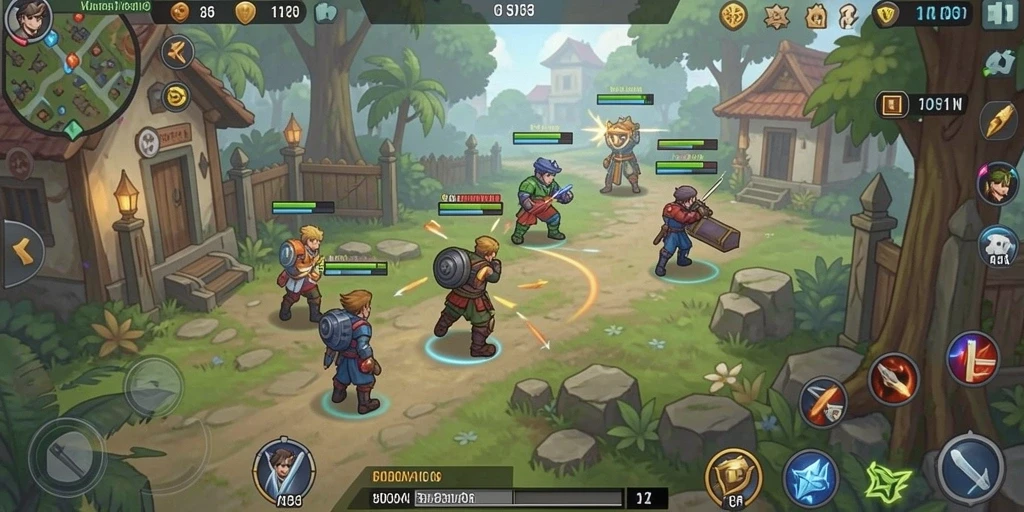 Pemandangan grafis yang mempesona dari game EMON77.